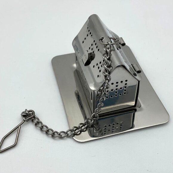 World Market Stainless Steel Tea Infuser for Loose Tea w/Drip Tray NIP - Picture 2 of 6